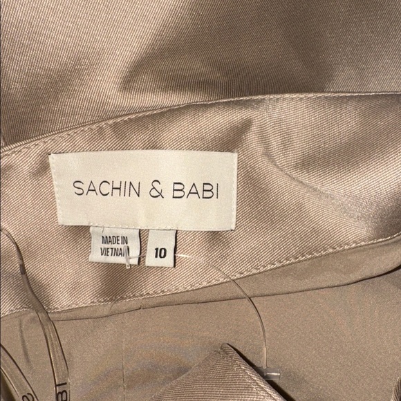 Sachin and Babi BONNIE one shoulder bow Pewter Gown sz 10 - Picture 5 of 6